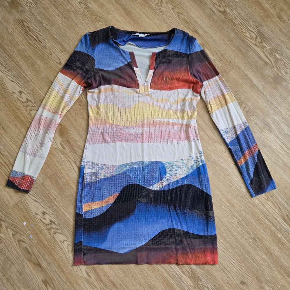 Diane Von Furstenburg Multicolor Long Sleeve Dress